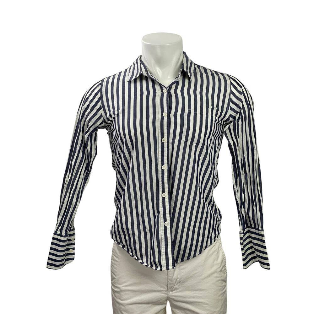 Alex Mill Men's Blue White Striped Pocket Long Sleeve Button Down Shirt Top Sz S